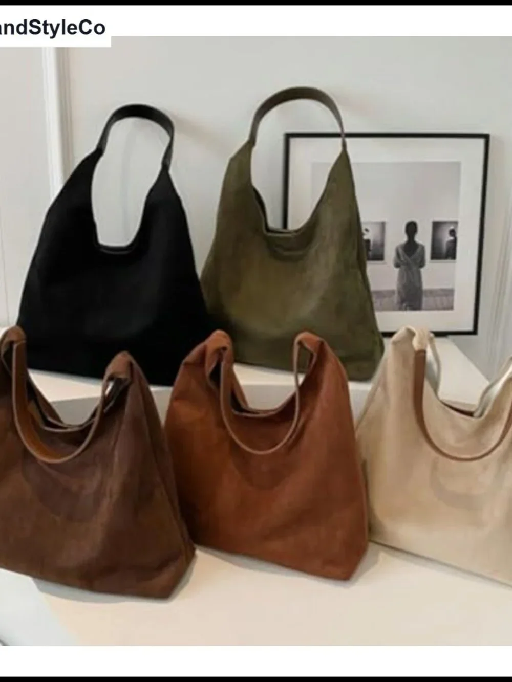 Slouchy Suede Hobo Bag Crossbody Shoulder Tote Purse